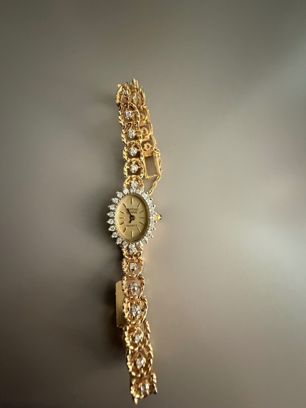 Geneve 14kt Gold Vintage Diamond Watch